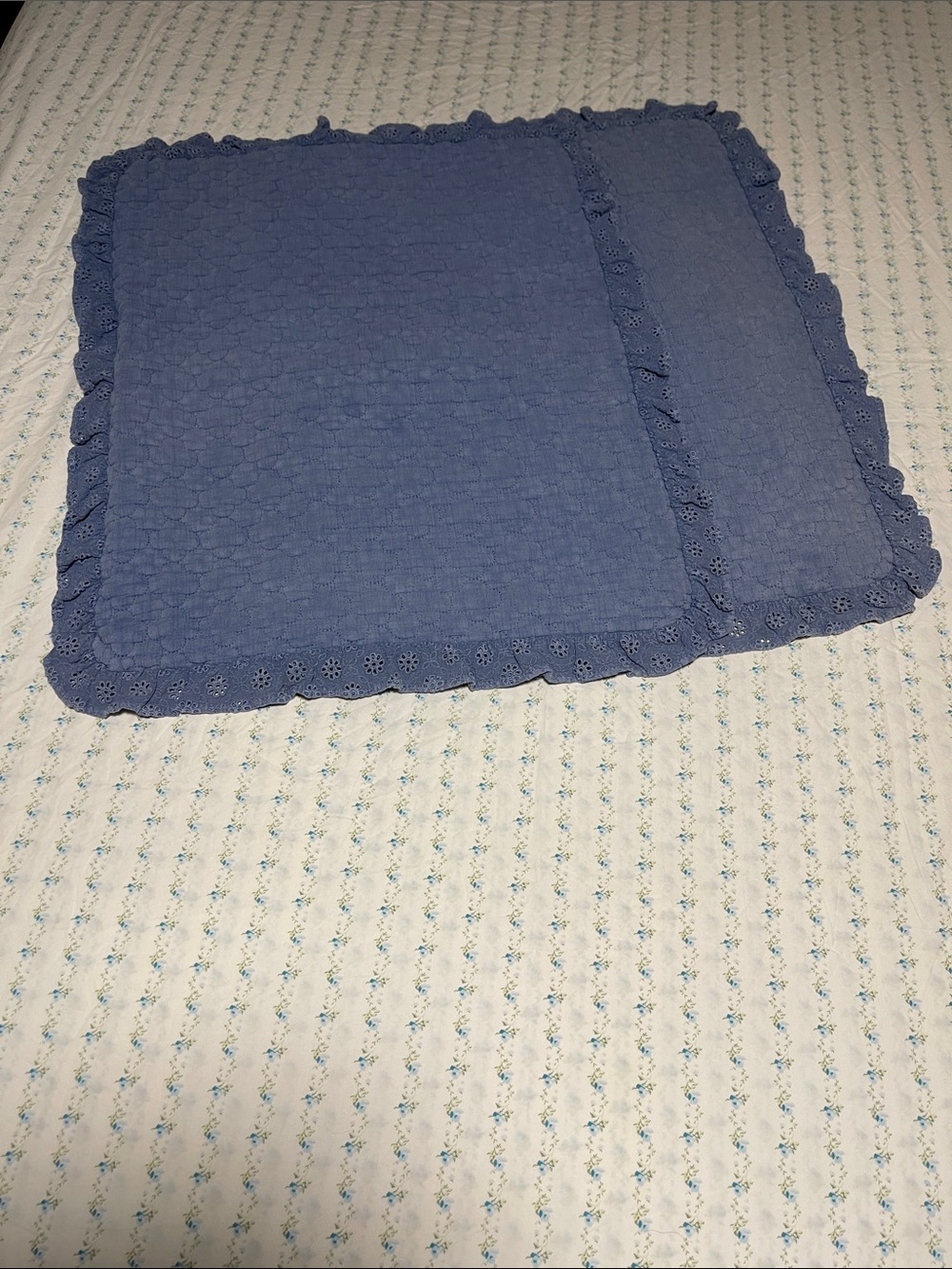 Shabby Chic vintage quilted eyelet shams
One pair